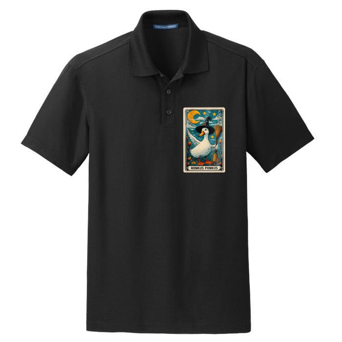 Honkus Ponkus Halloween Goose Meme Parody Retro Tarot Card Dry Zone Grid Polo