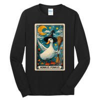 Honkus Ponkus Halloween Goose Meme Parody Retro Tarot Card Tall Long Sleeve T-Shirt