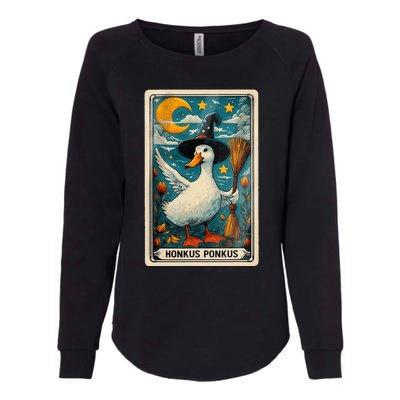 Honkus Ponkus Halloween Goose Meme Parody Retro Tarot Card Womens California Wash Sweatshirt