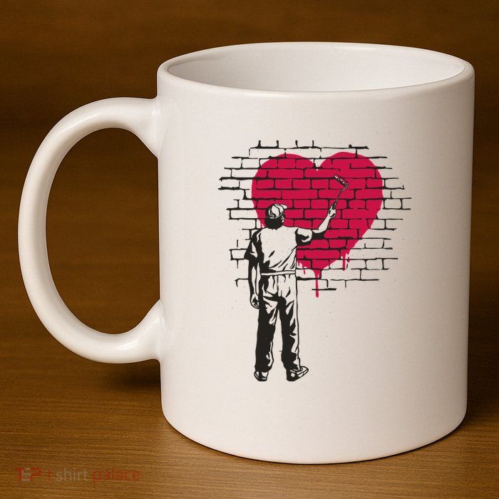 Heart Painter 11oz C Handle Ceramic Mug