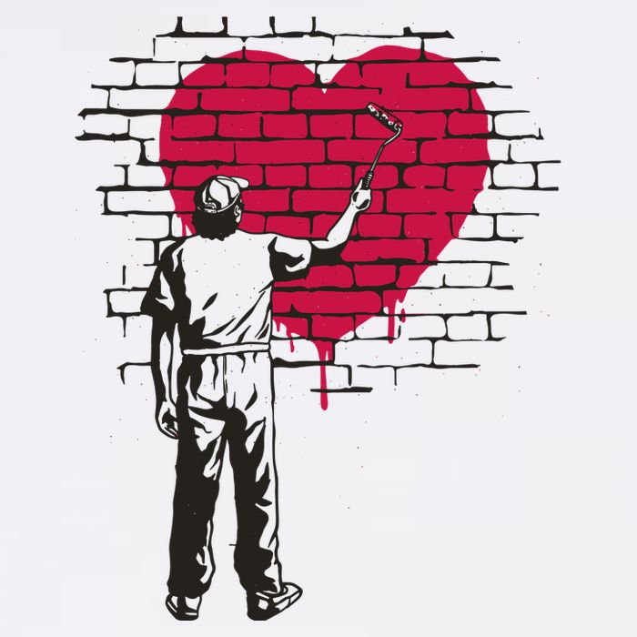 Heart Painter Womens T-Shirt