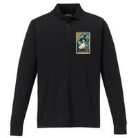 Honkus Ponkus Halloween Goose Meme Parody Retro Tarot Card Performance Long Sleeve Polo