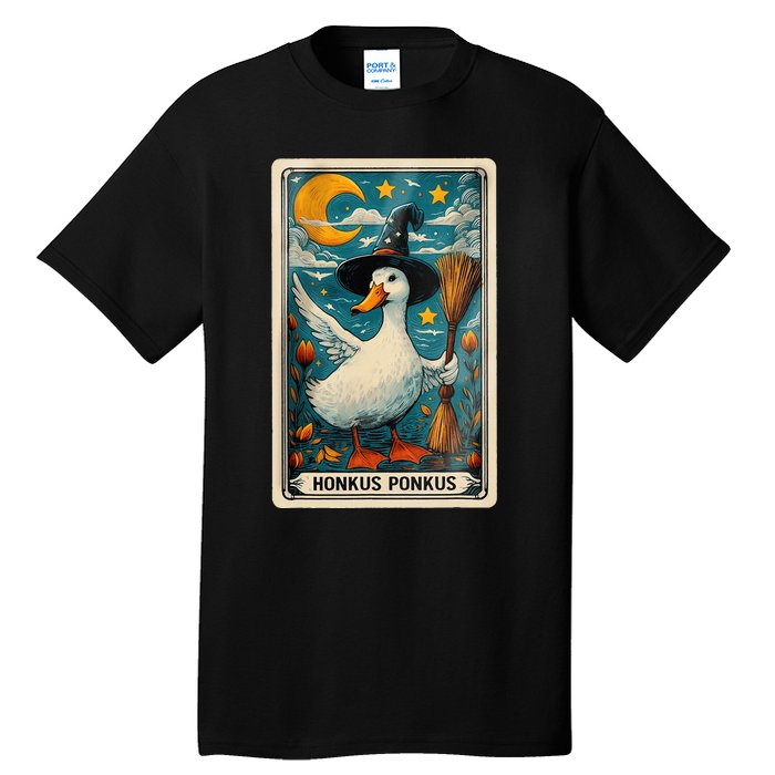 Honkus Ponkus Halloween Goose Meme Parody Retro Tarot Card Tall T-Shirt