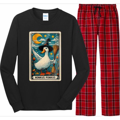 Honkus Ponkus Halloween Goose Meme Parody Retro Tarot Card Long Sleeve Pajama Set