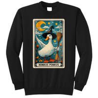 Honkus Ponkus Halloween Goose Meme Parody Retro Tarot Card Tall Sweatshirt