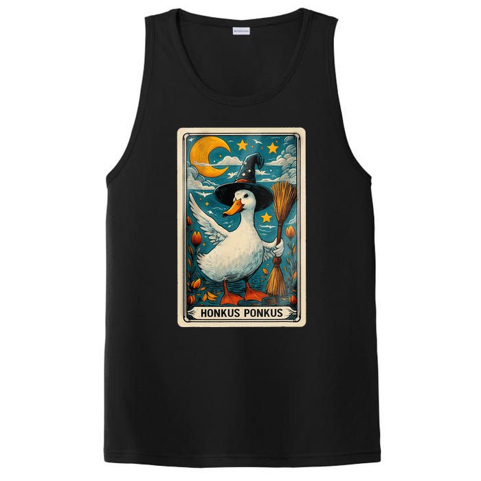 Honkus Ponkus Halloween Goose Meme Parody Retro Tarot Card PosiCharge Competitor Tank