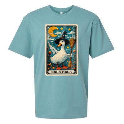 Honkus Ponkus Halloween Goose Meme Parody Retro Tarot Card Sueded Cloud Jersey T-Shirt