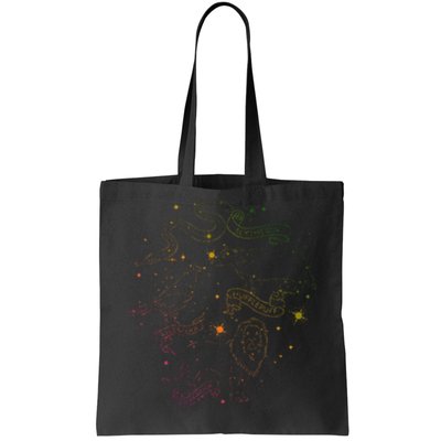 H.Arry Potter H.Ogwarts Rainbow Line Art Tote Bag