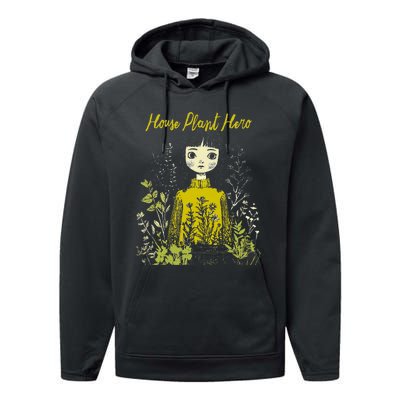 House Plant Hero Illustration Performance Fleece Hoodie