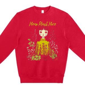 House Plant Hero Illustration Premium Crewneck Sweatshirt