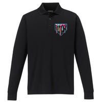 Home Plate Ice Cream Softball Baseball Melting Drip Performance Long Sleeve Polo