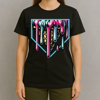 Home Plate Ice Cream Softball Baseball Melting Drip T-Shirt