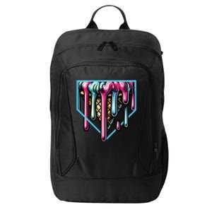 Home Plate Ice Cream Softball Baseball Melting Drip City Backpack