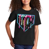 Home Plate Ice Cream Softball Baseball Melting Drip Kids T-Shirt