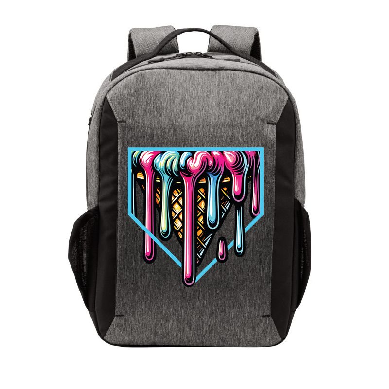 Home Plate Ice Cream Softball Baseball Melting Drip Vector Backpack