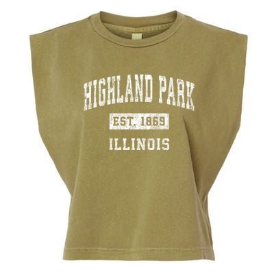 Highland Park Illinois Il Vintage Established Sports Design Garment-Dyed Women's Muscle Tee