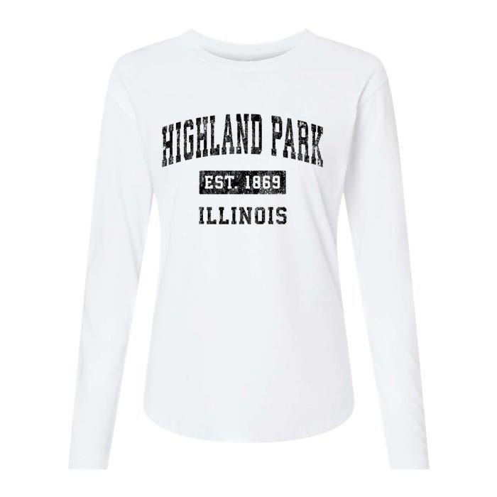 Highland Park Illinois Il Vintage Established Sports Design Womens Cotton Relaxed Long Sleeve T-Shirt