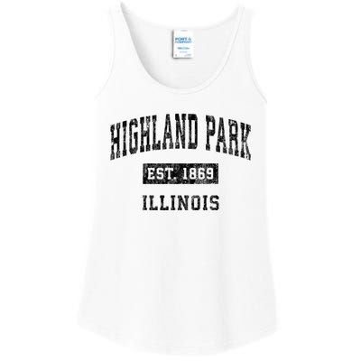 Highland Park Illinois Il Vintage Established Sports Design Ladies Essential Tank