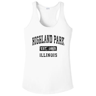 Highland Park Illinois Il Vintage Established Sports Design Ladies PosiCharge Competitor Racerback Tank