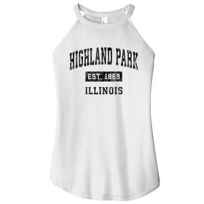 Highland Park Illinois Il Vintage Established Sports Design Women's Perfect Tri Rocker Tank