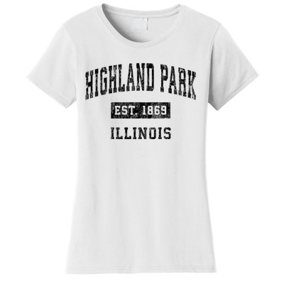 Highland Park Illinois Il Vintage Established Sports Design Women's T-Shirt