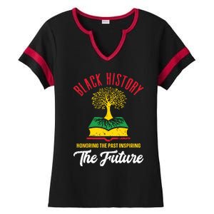 Honoring Past Inspiring Future Women Black History Month Ladies Halftime Notch Neck Tee