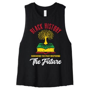 Honoring Past Inspiring Future Women Black History Month Women's Racerback Cropped Tank