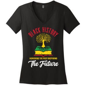 Honoring Past Inspiring Future Women Black History Month Women's V-Neck T-Shirt