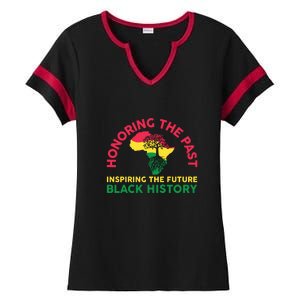 Honoring Past Inspiring Future Women Black History Month Ladies Halftime Notch Neck Tee