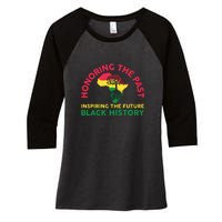 Honoring Past Inspiring Future Women Black History Month Women's Tri-Blend 3/4-Sleeve Raglan Shirt