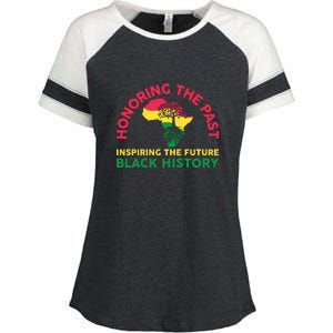 Honoring Past Inspiring Future Women Black History Month Enza Ladies Jersey Colorblock Tee