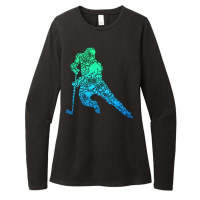 Hockey Player Ice Hockey Boy Womens CVC Long Sleeve Shirt