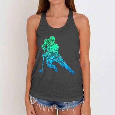 Hockey Player Ice Hockey Boy Women's Knotted Racerback Tank