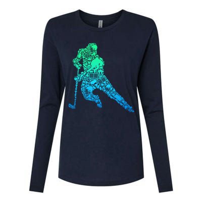 Hockey Player Ice Hockey Boy Womens Cotton Relaxed Long Sleeve T-Shirt