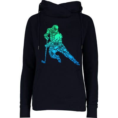 Hockey Player Ice Hockey Boy Womens Funnel Neck Pullover Hood