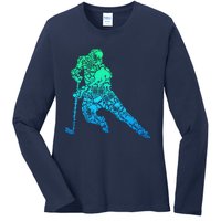 Hockey Player Ice Hockey Boy Ladies Long Sleeve Shirt