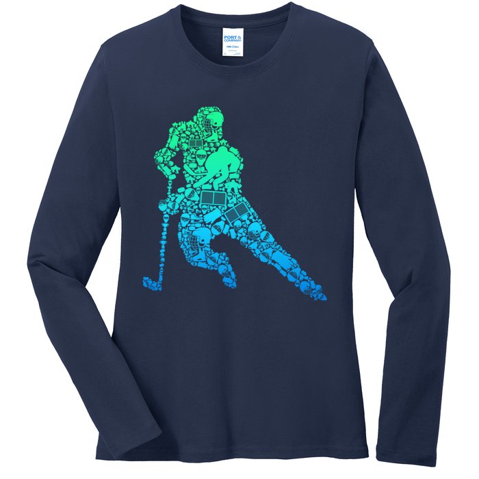 Hockey Player Ice Hockey Boy Ladies Long Sleeve Shirt