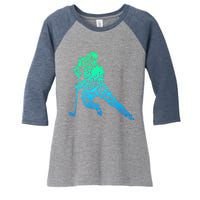 Hockey Player Ice Hockey Boy Women's Tri-Blend 3/4-Sleeve Raglan Shirt