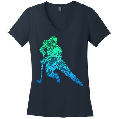 Hockey Player Ice Hockey Boy Women's V-Neck T-Shirt