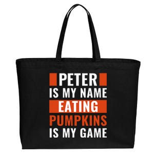 Halloween Peter is My Name Eating Pumpkins is My Game Costum Cotton Canvas Jumbo Tote