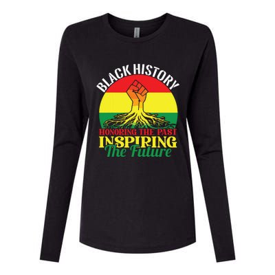 Honoring Past Inspiring Future Black History Month Womens Cotton Relaxed Long Sleeve T-Shirt