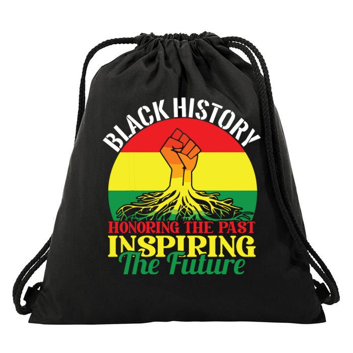 Honoring Past Inspiring Future Black History Month Drawstring Bag