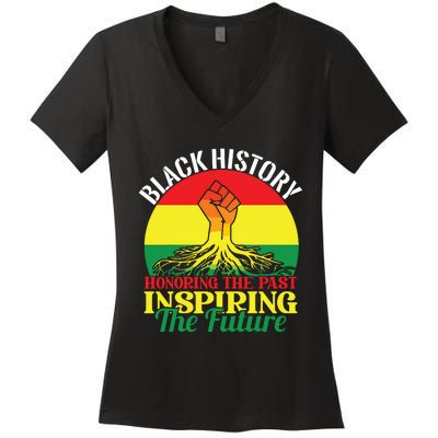 Honoring Past Inspiring Future Black History Month Women's V-Neck T-Shirt