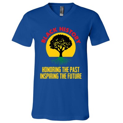 Honoring Past Inspiring Future Black History Month Gift V-Neck T-Shirt