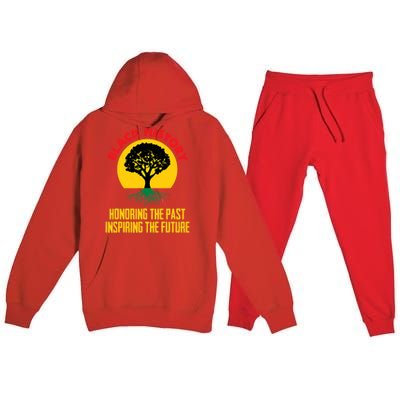 Honoring Past Inspiring Future Black History Month Gift Premium Hooded Sweatsuit Set