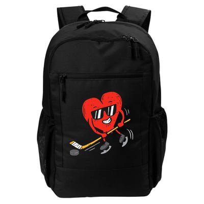 Heart Playing Ice Hockey Valentines Day Love Sports Boys Backpack