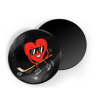 Heart Playing Ice Hockey Valentines Day Love Sports Boys Magnet