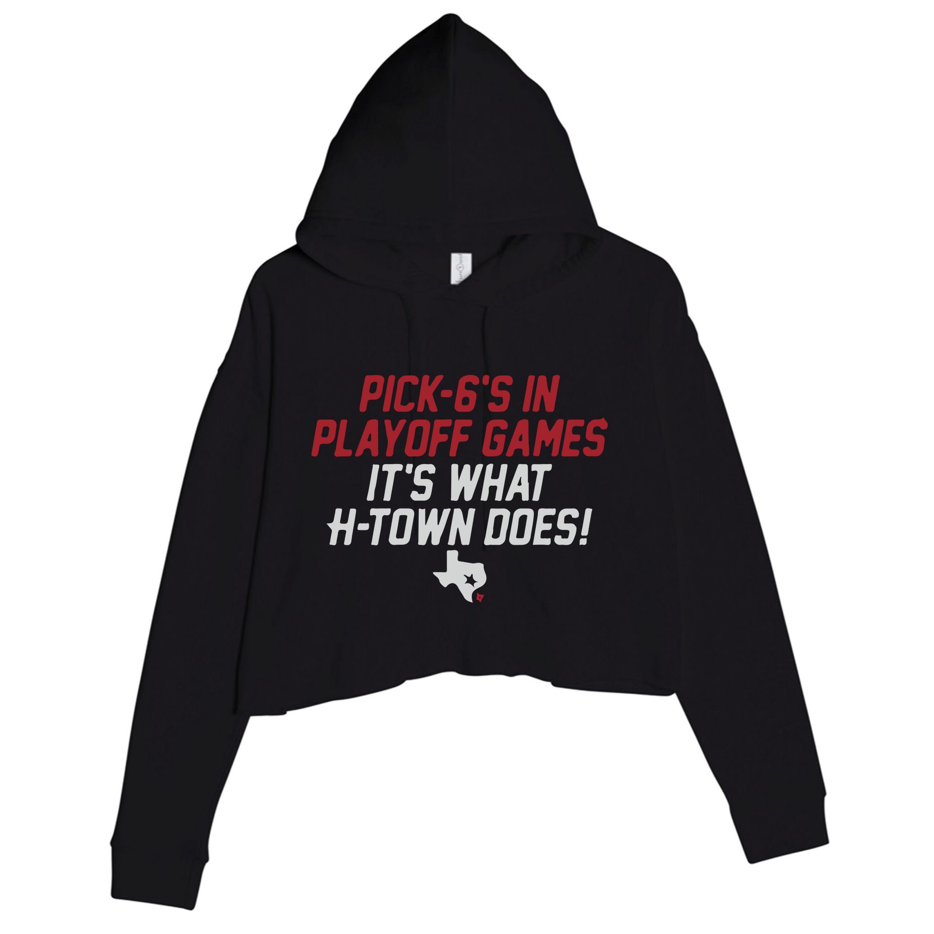 Houston Pick6’S In Playoff Games Crop Fleece Hoodie