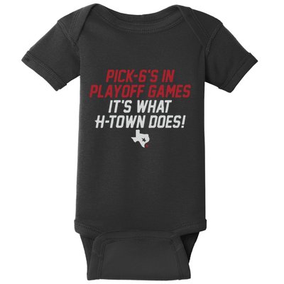 Houston Pick6’S In Playoff Games Baby Bodysuit