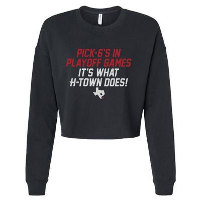 Houston Pick6’S In Playoff Games Cropped Pullover Crew